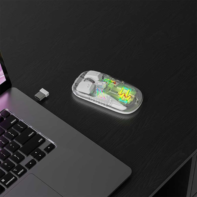Porodo Transparent Mouse 2.4G and Bluetooth Dual Mode