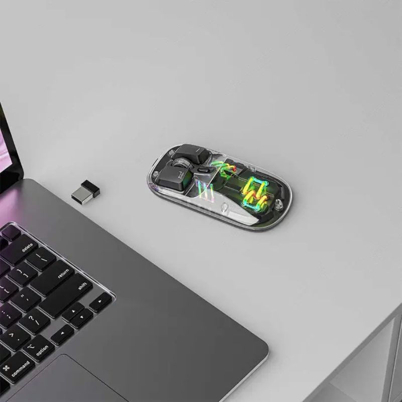 Porodo Transparent Mouse 2.4G and Bluetooth Dual Mode