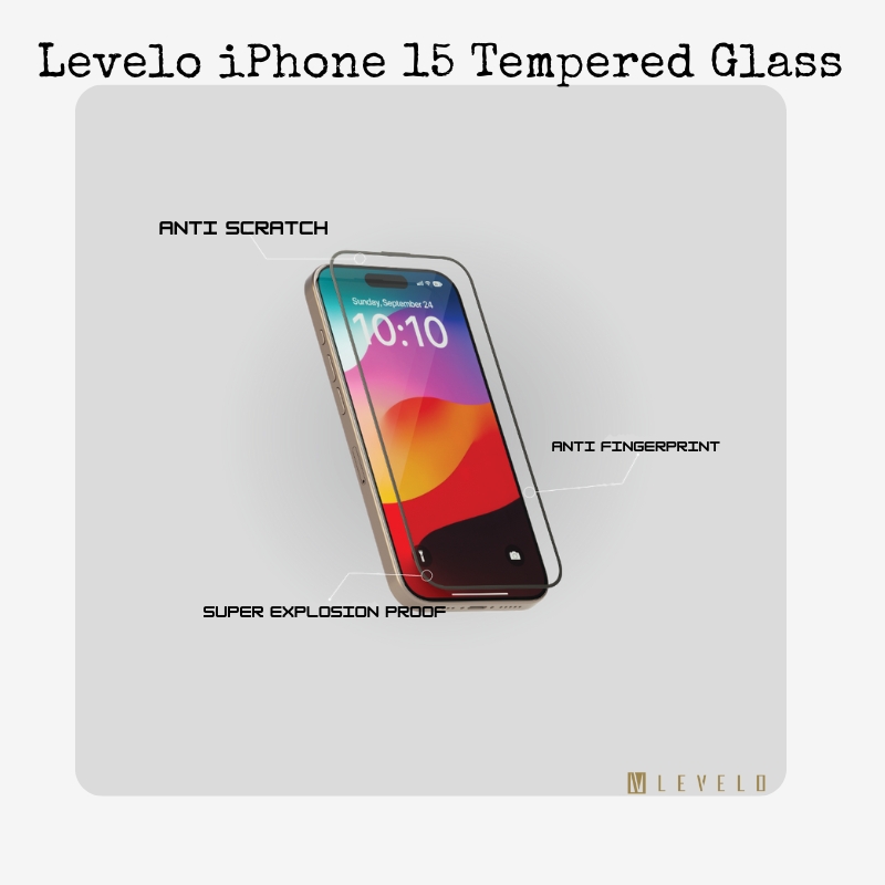 Levelo Full Screen Soft Edge Tempered Glass for iPhone 15