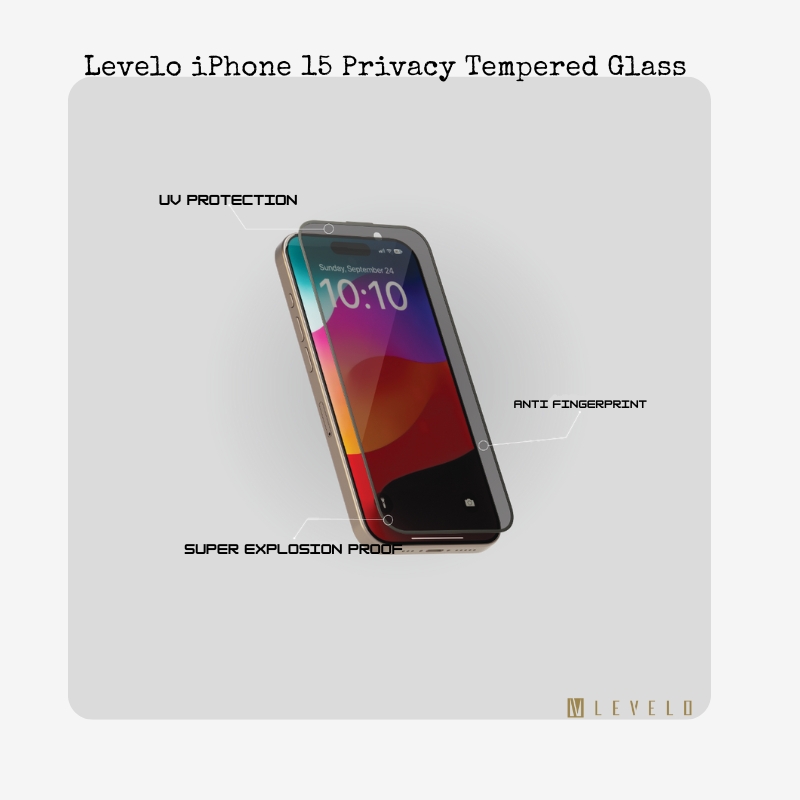 Levelo Full Screen Soft Edge Tempered Glass for iPhone 15