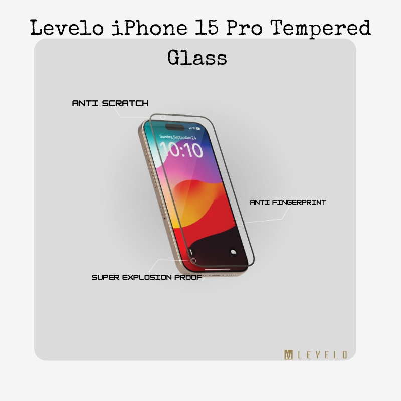 Levelo Full Screen Soft Edge Tempered Glass for iPhone 15 Pro