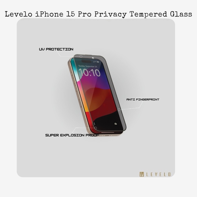 Levelo Full Screen Soft Edge Tempered Glass for iPhone 15 Pro