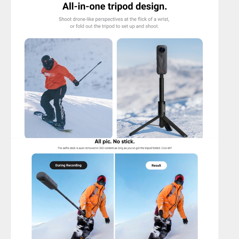 Insta360 2-in-1 Invisible Selfie Stick + Tripod