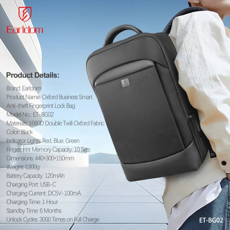 Anti-theft fingerprint lock backpack