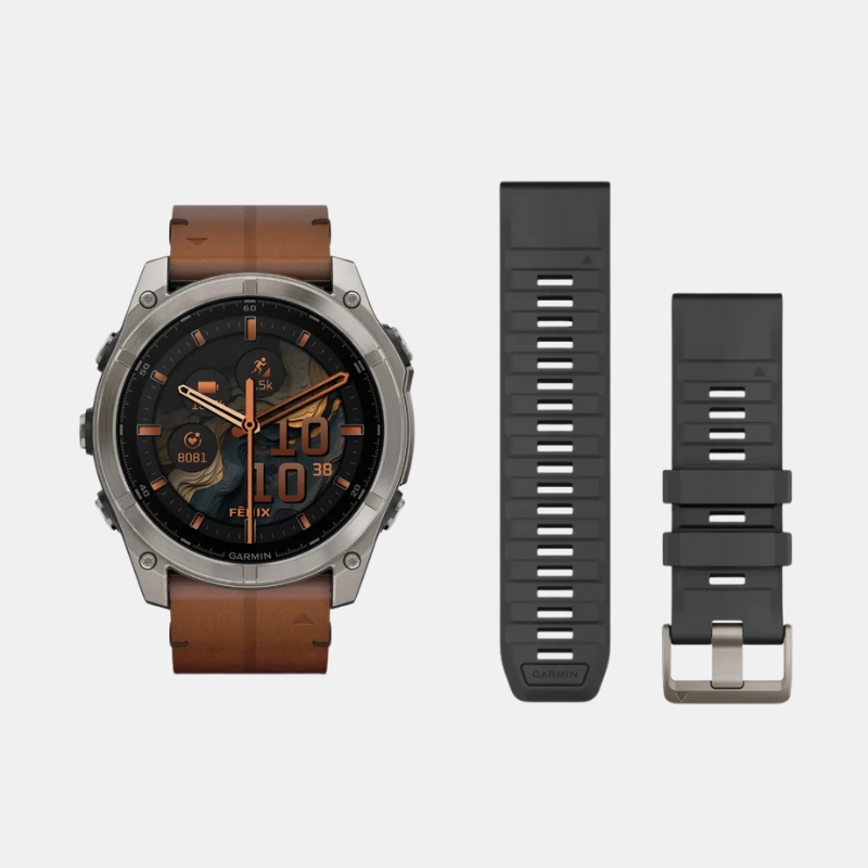 Garmin Fenix 8 Sapphire Titanium Leather Edition – 51mm