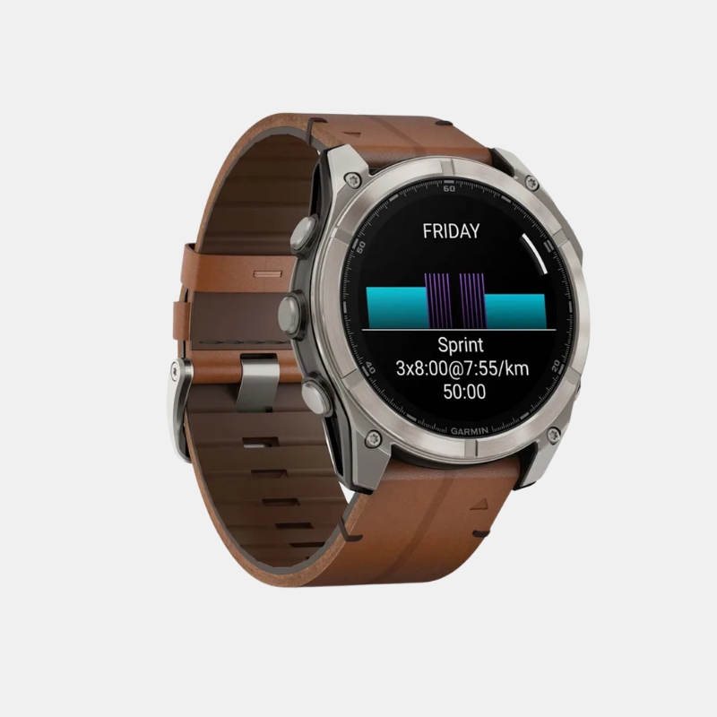 Garmin Fenix 8 Sapphire Titanium Leather Edition – 51mm