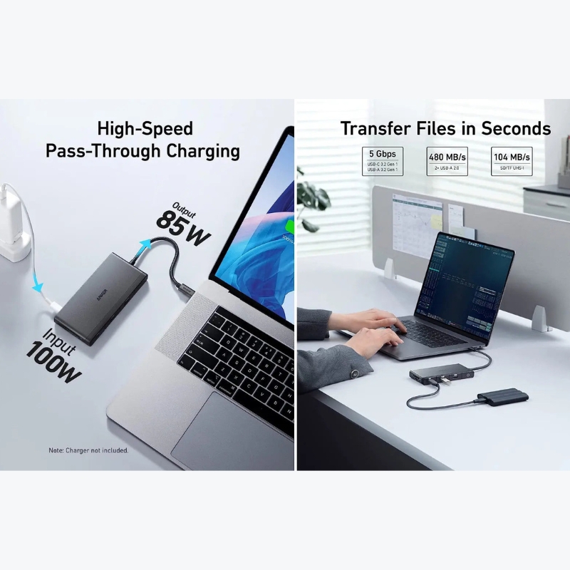 Anker PowerExpand 552 USB-C Hub (9-in-1, 4K HDMI, 100W Power Delivery)