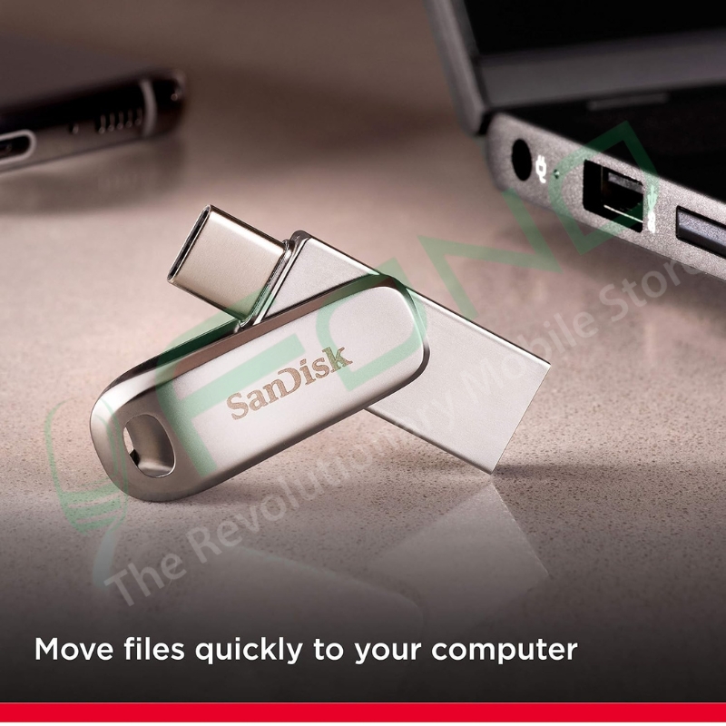 SanDisk Ultra Dual Drive Luxe USB Type-C™ Flash Drive - 256GB (Silver) | USB 3.2 Gen 1