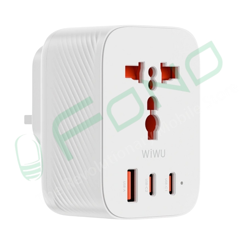 WiWU Wi-UA007 Power Cube 20W GaN Travel Adapter (UK Pin) – 4-in-1 Fast Charging Hub | 3250W Max