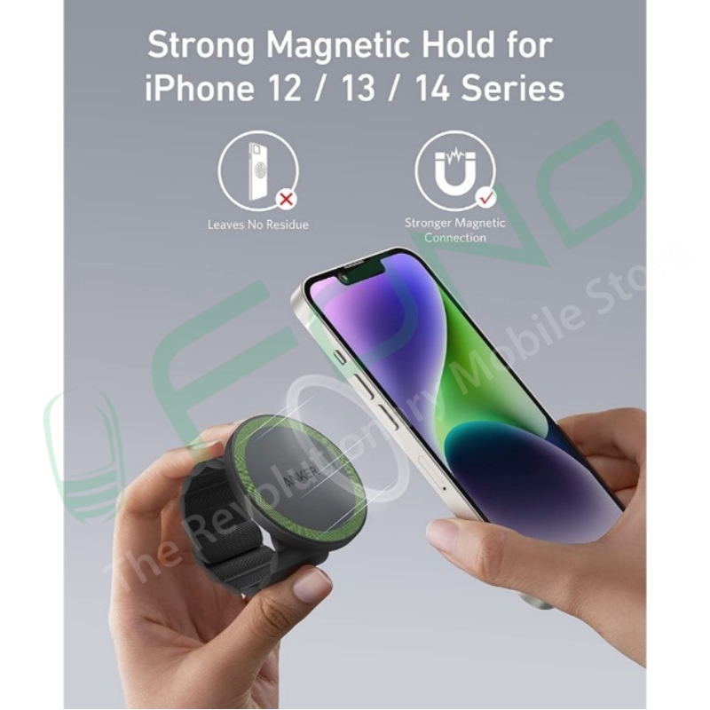 Anker 620 MagGo Magnetic Phone Grip & Stand (MagSafe Compatible) – Dual-Sided Magnet for Gym & Fitness | iPhone 12 to 17 Series