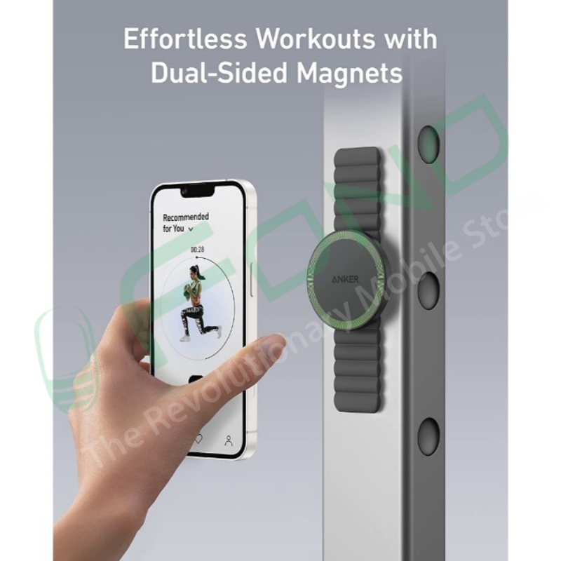 Anker 620 MagGo Magnetic Phone Grip & Stand (MagSafe Compatible) – Dual-Sided Magnet for Gym & Fitness | iPhone 12 to 17 Series